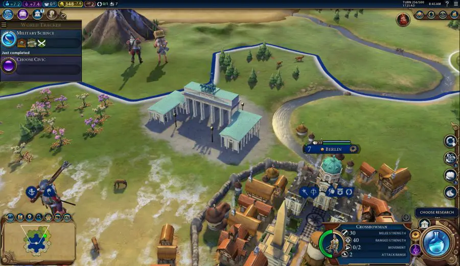 una foto in-game della meraviglia mondiale della Porta di Brandeburgo