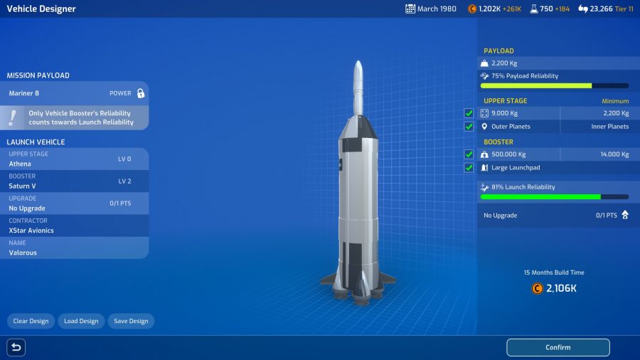 un diseño de cohete muy pobre