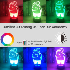 Among Us Lampe 16 couleur 3D