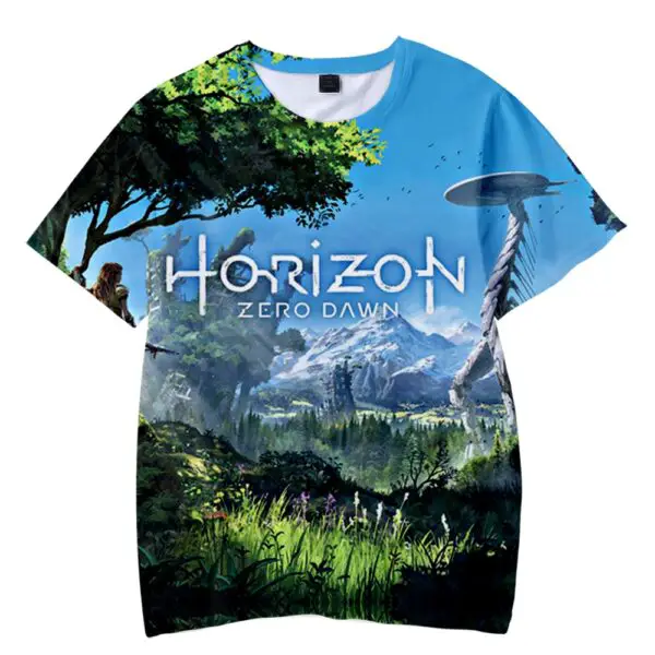 Tshirt Horizon Zero Down Bleu Clair