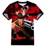 Red Dead Redemption 2 Gewehr bedrucktes T-Shirt