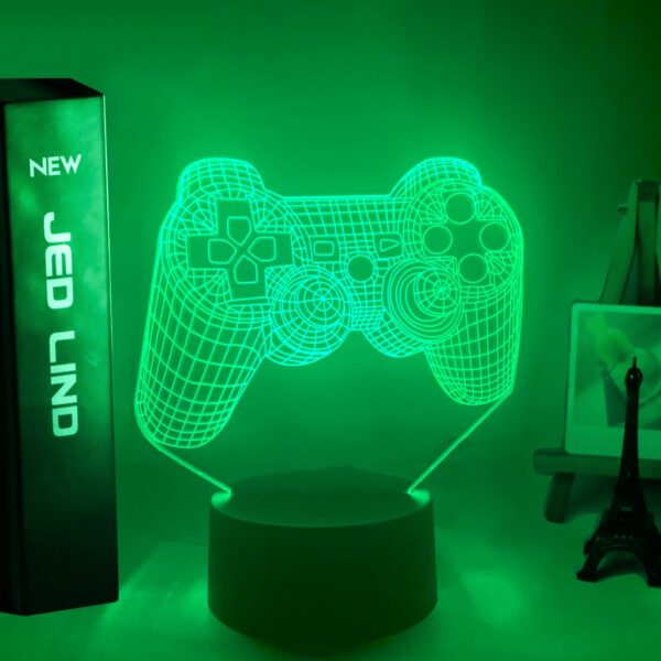 Lampe 3D Mannette de Playstation couleur vert