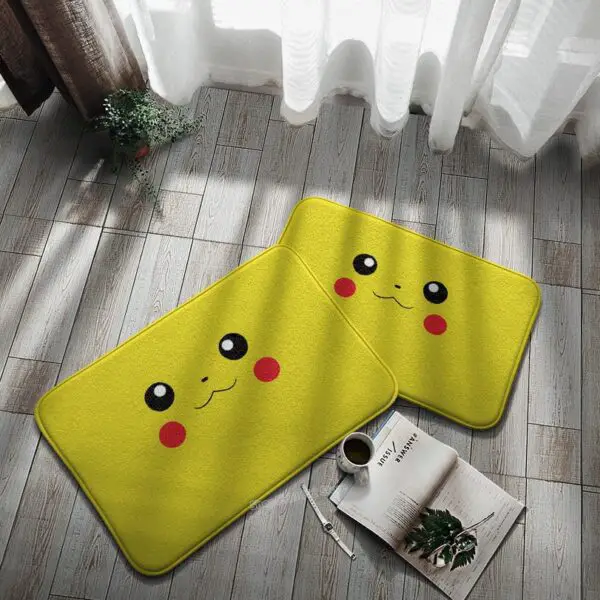 pikachu head pokemon floor mat