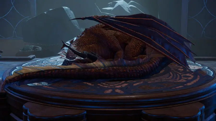 un dragon endormi dans le rpg solasta