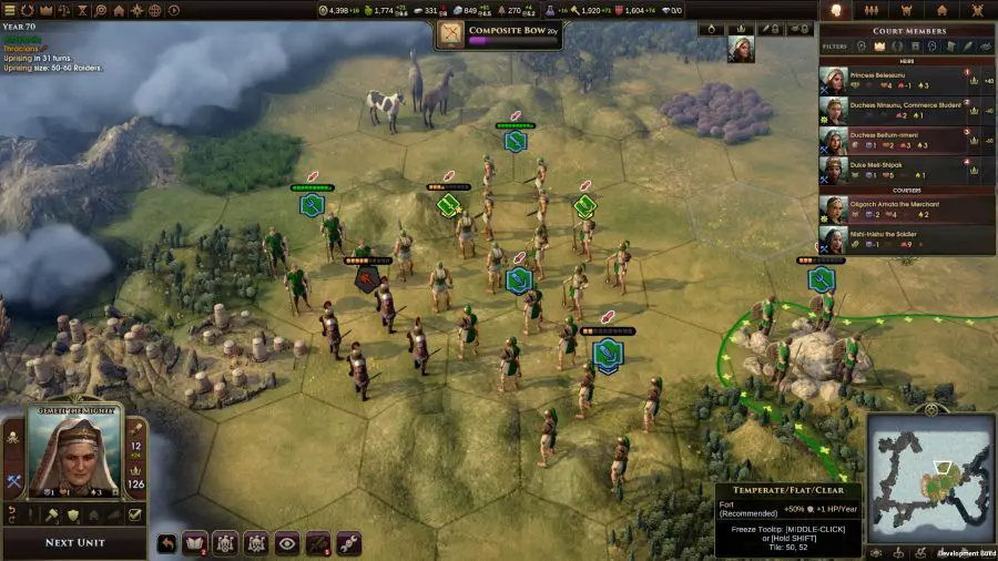 Armeen treffen in der alten Welt des 4x-Spiels aufeinander