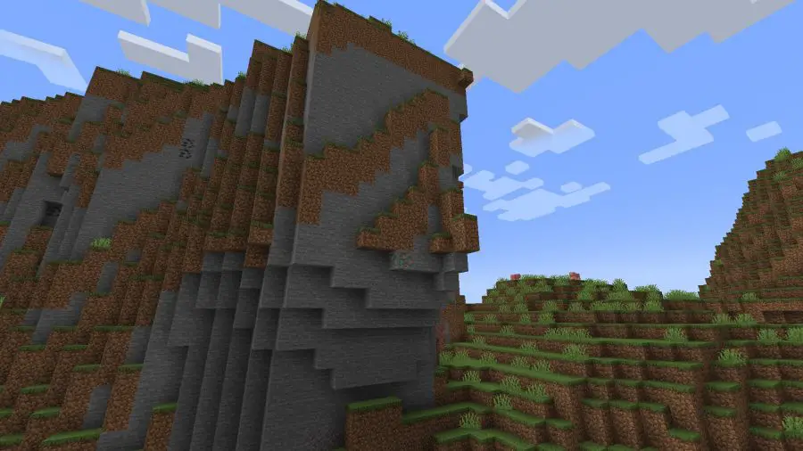Une très haute montagne, située dans l'un des nombreux biomes de Minecraft
