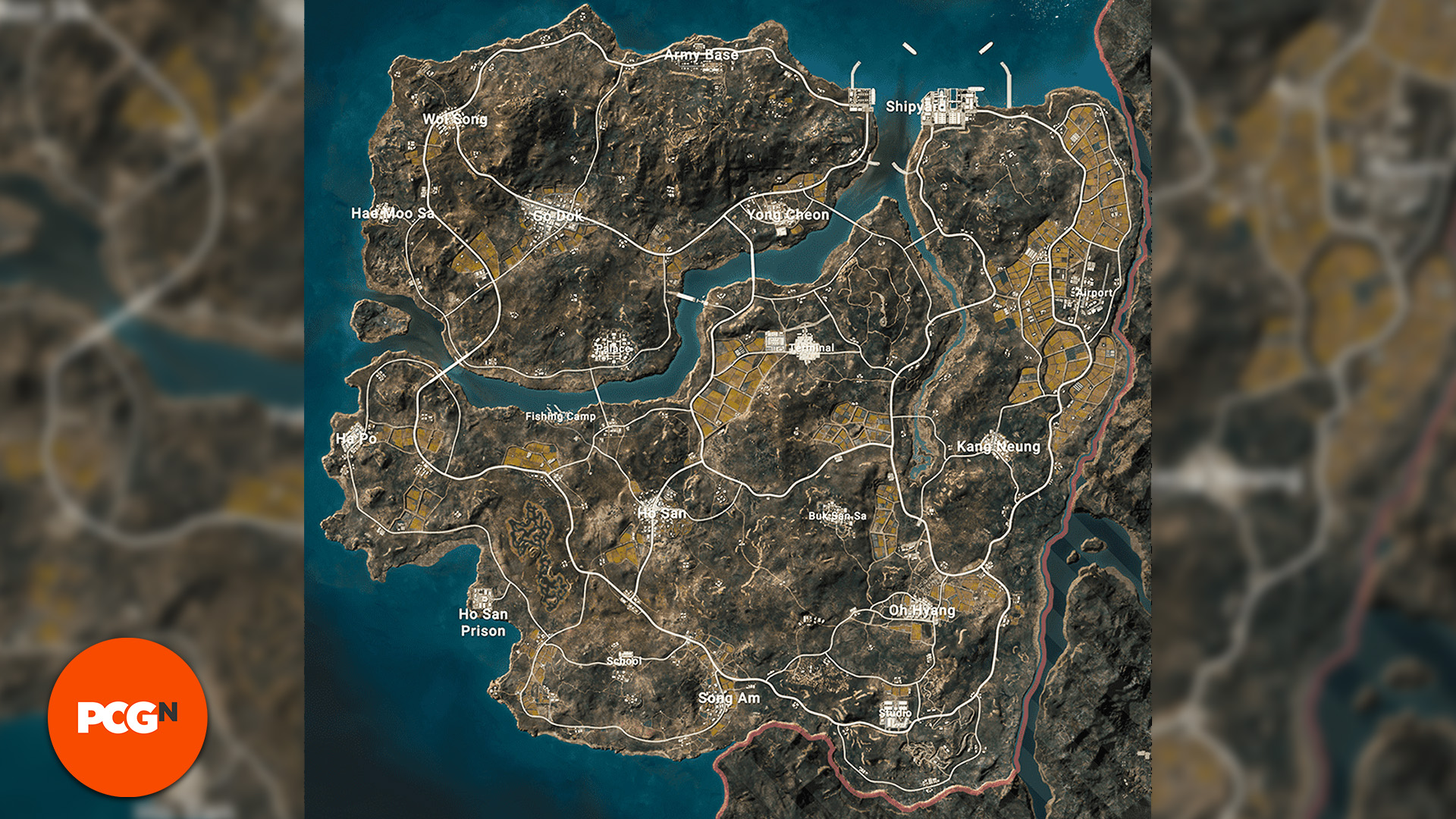 Playerunknowns Battlegrounds Mapa PUBG: Pohled na mapu Taego