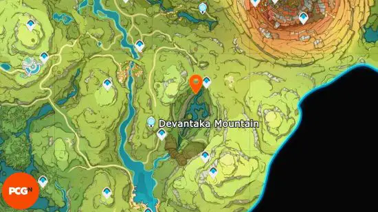 Emplacements de Genshin Impact Phantasmal Seeds : Mont Devantaka