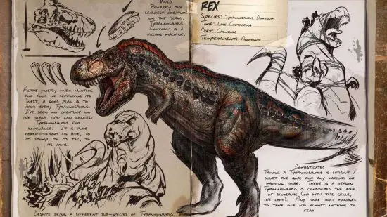 Jeden z nejlepších dinosaurů v arše je T-Rex, jak ukazuje tento časopis.