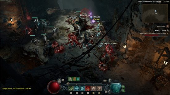 Tabellone modello di Diablo 4: uccidere i nemici e raggiungere il livello 50 si sbloccherà