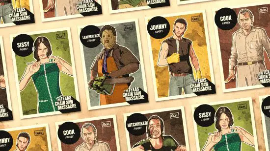 Elenco dei livelli della famiglia Texas Chain Saw Massacre: cinque assassini del Texas Chain Saw Massacre che appaiono sui modelli di carte collezionabili.