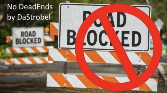 Značka Silnice zablokovaná v ATS se symbolem „Nevstupovat“.