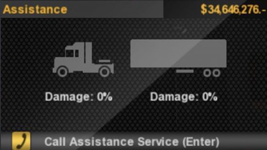 Snímek obrazovky ukazující strukturální integritu kamionu v ATS