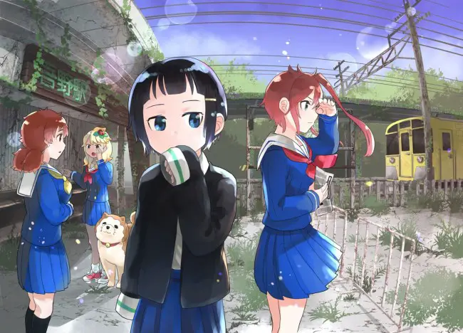 Ilustrace manga adaptace Shumatsu Train Doko a Iku
