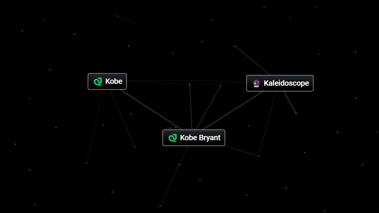 Kombiniere Kobe und Kaleidoskop, um Kobe Bryant in Infinite Craft zu erhalten