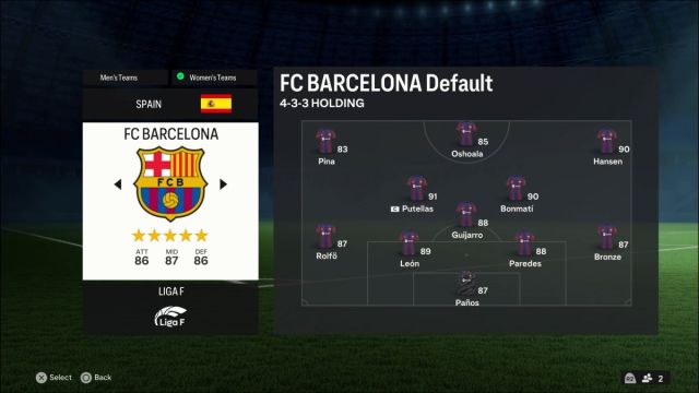 Squadra femminile dell'EA FC 24 FC Barcellona