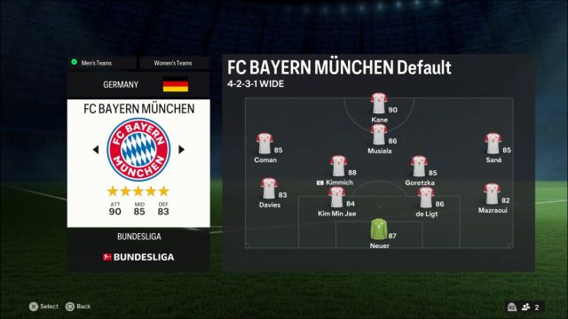 Tým EA FC 24 Bayern Mnichov