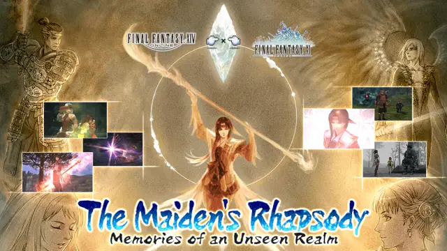 Klíčové umění crossoveru FFXIV a FFXI pro The Maiden's Rhapsody