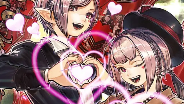 Illustrazione di San Valentino di Final Fantasy XIV, con la nuova emote Love Heart