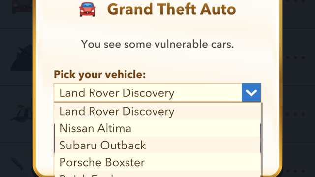 BitLife ukradne auto kvůli hře Guilty Grandpa Challenge