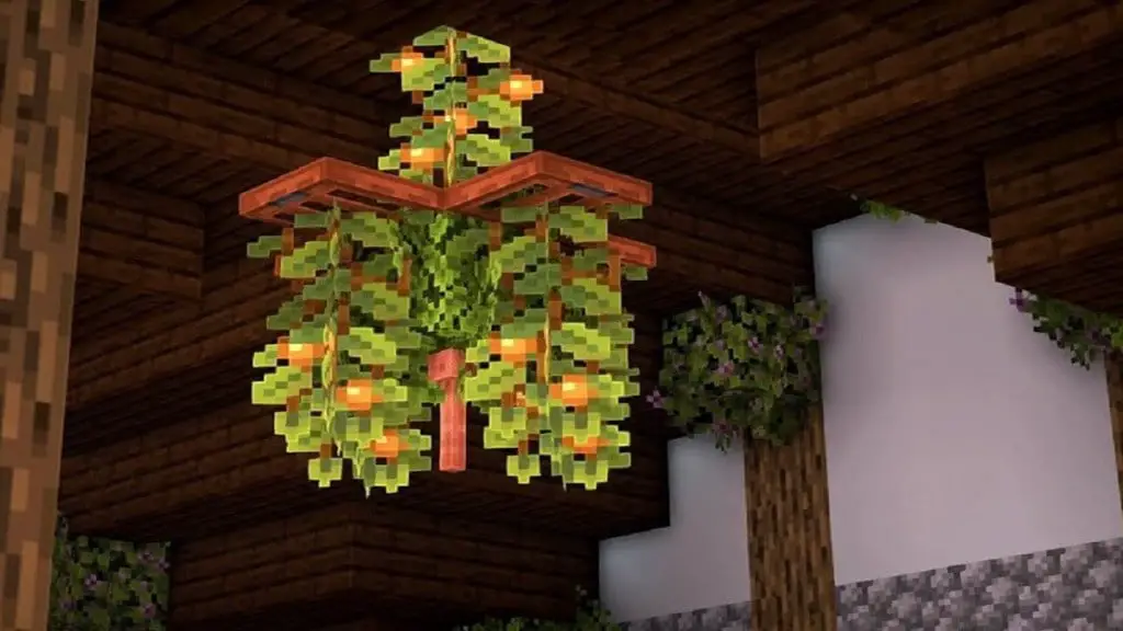 Lámpara de araña de Minecraft inspirada en la naturaleza