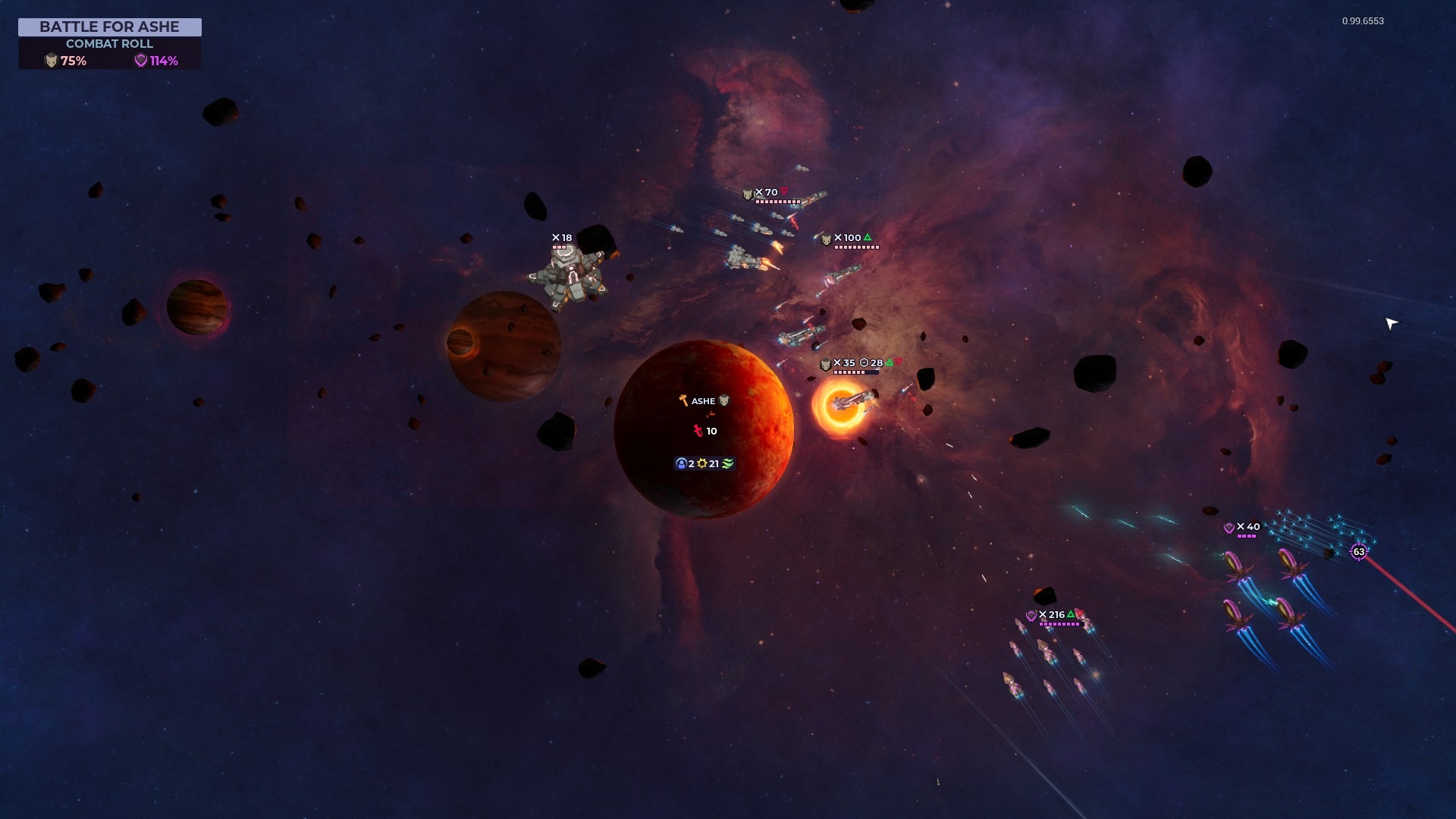 Nexus 5X: Vesmírná bitva poblíž planety.
