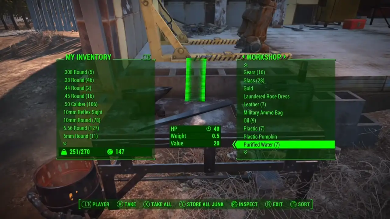 Cómo producir agua purificada usando tu banco de trabajo en Fallout 4