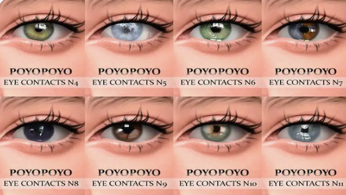 Detailní záběr skupiny očí se všemi různými barvami