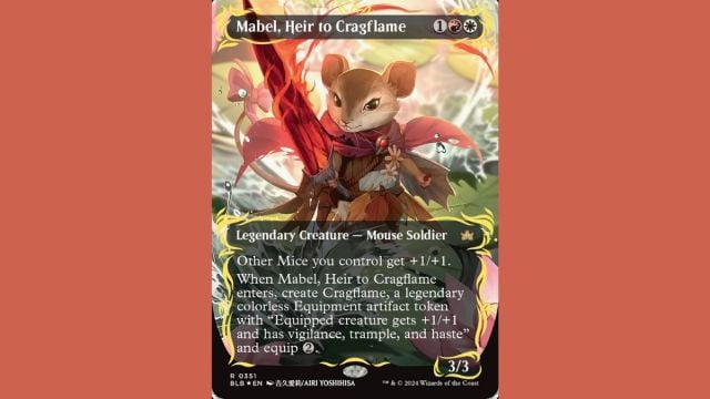 mabel erede di cragflame anime magic mostra la carta da raccolta Bloomburrow