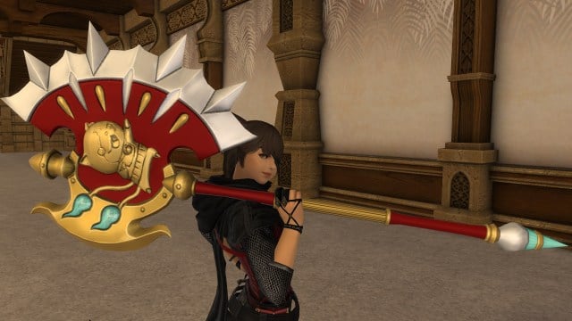 Zampa del gatto cremisi, l'arma di Final Fantasy XIV per il Guerriero nell'evento Yokai Watch
