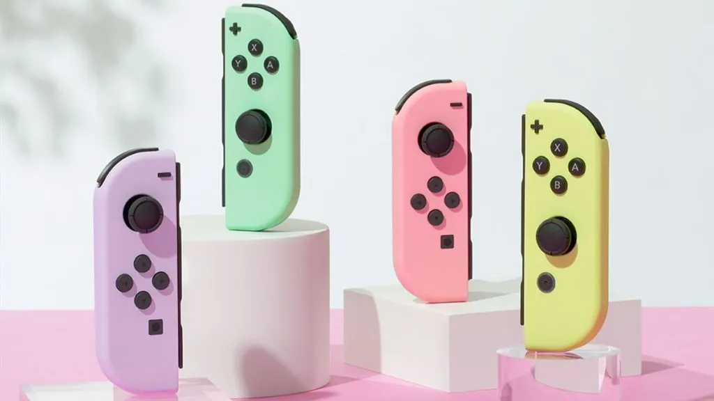 Controladores Joy-Con de Nintendo Switch en colores pastel