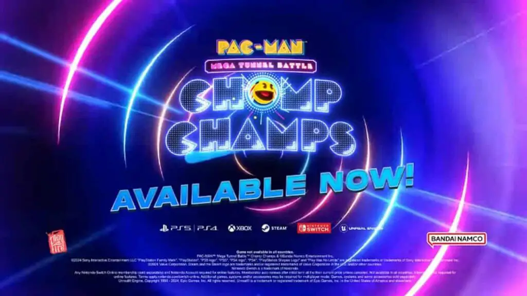 PAC-MAN Mega Tunnel Battle : sortie de la bande-annonce de lancement de Chomp Champs