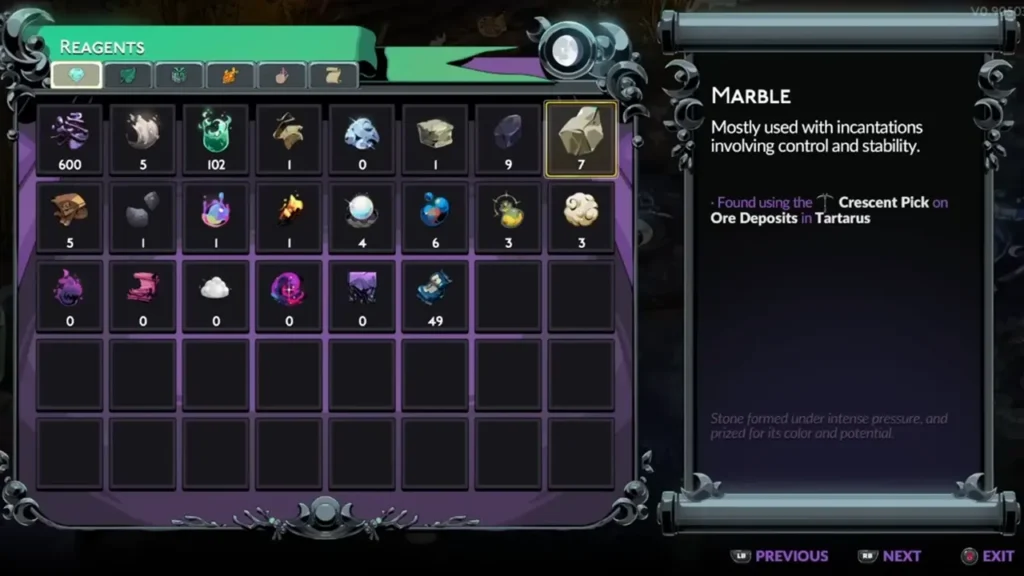 get and use marble in hades 2