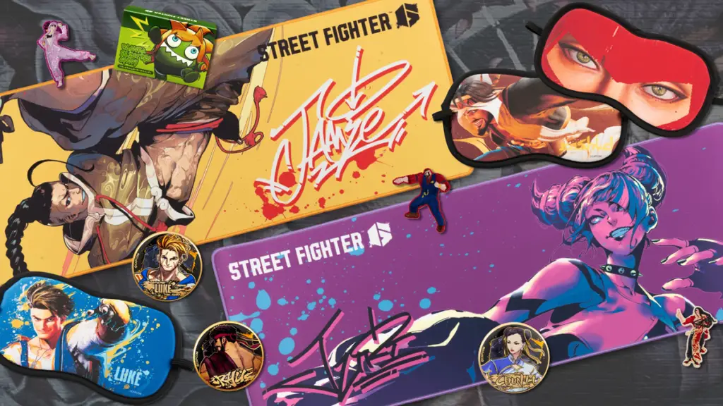 La nueva mercancía de Street Fighter 6 incluye máscaras para los ojos de los personajes