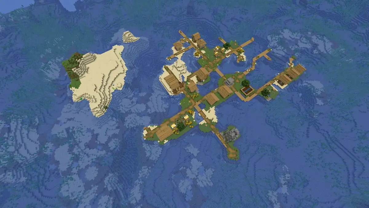 Village insulaire de survie dans Minecraft