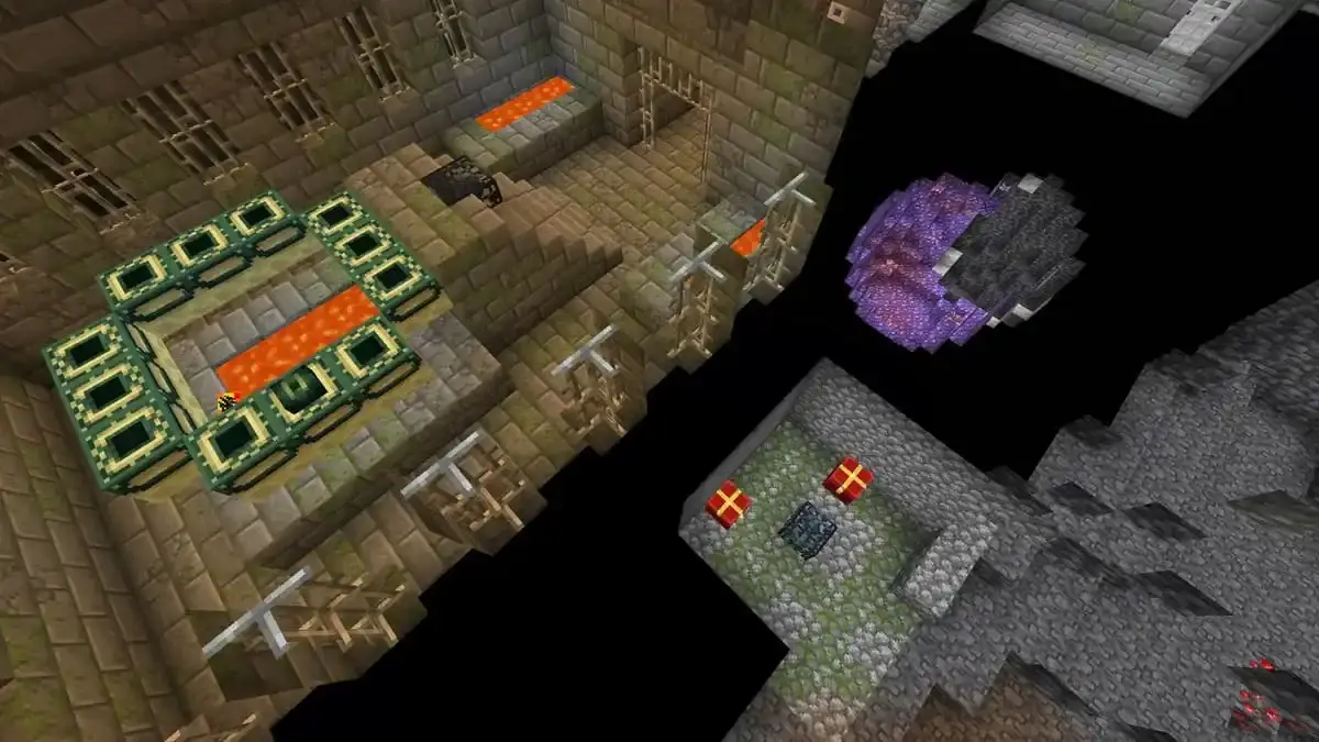 Portail de fin avec un œil actif dans Minecraft