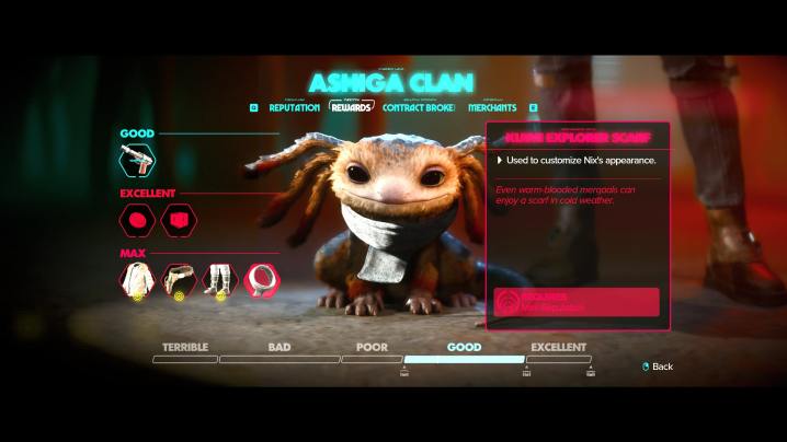 Nix portant une écharpe dans Star Wars Outlaws.