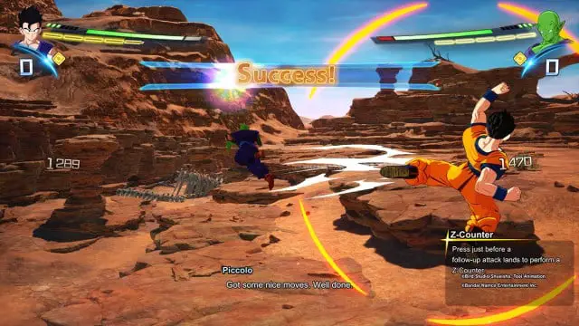 Gohan exécute un Z-Counter dans Dragon Ball Sparking Zero.