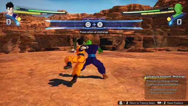 Gohan effectue un assaut de disparition dans Dragon Ball Sparking Zero.