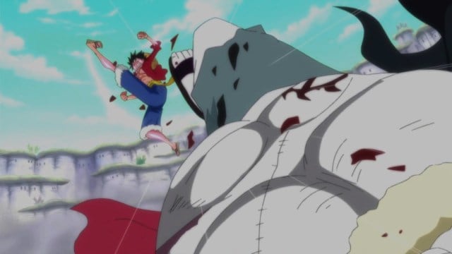 Luffy contre Hody Jones dans One Piece