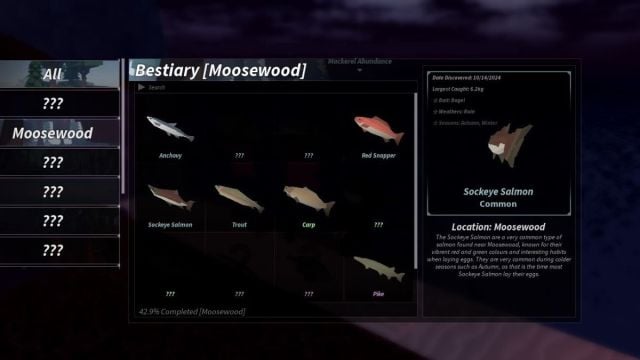 Moosewood Fish-Standort in Roblox Fisch