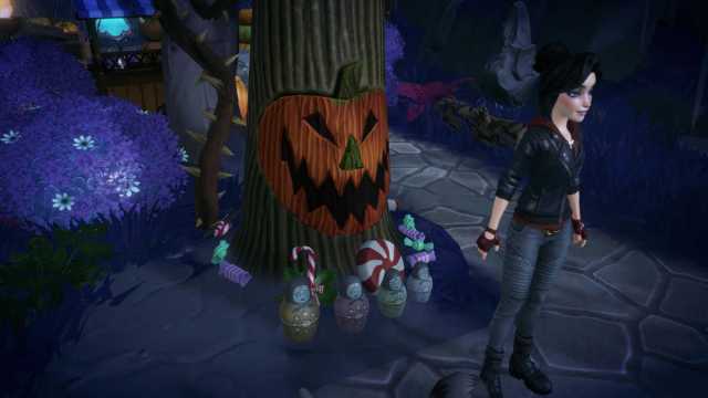 Muñecas Matryoshka frente a la calabaza en Disney Dreamlight Valley