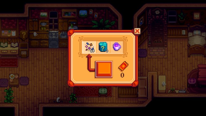 Récompenses de machines à prix dans la maison de Lewis à Stardew Valley.