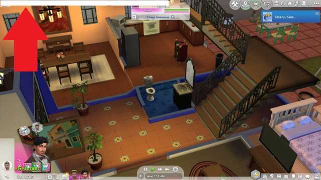 Abrir el cuadro de texto de trucos en Los Sims 4