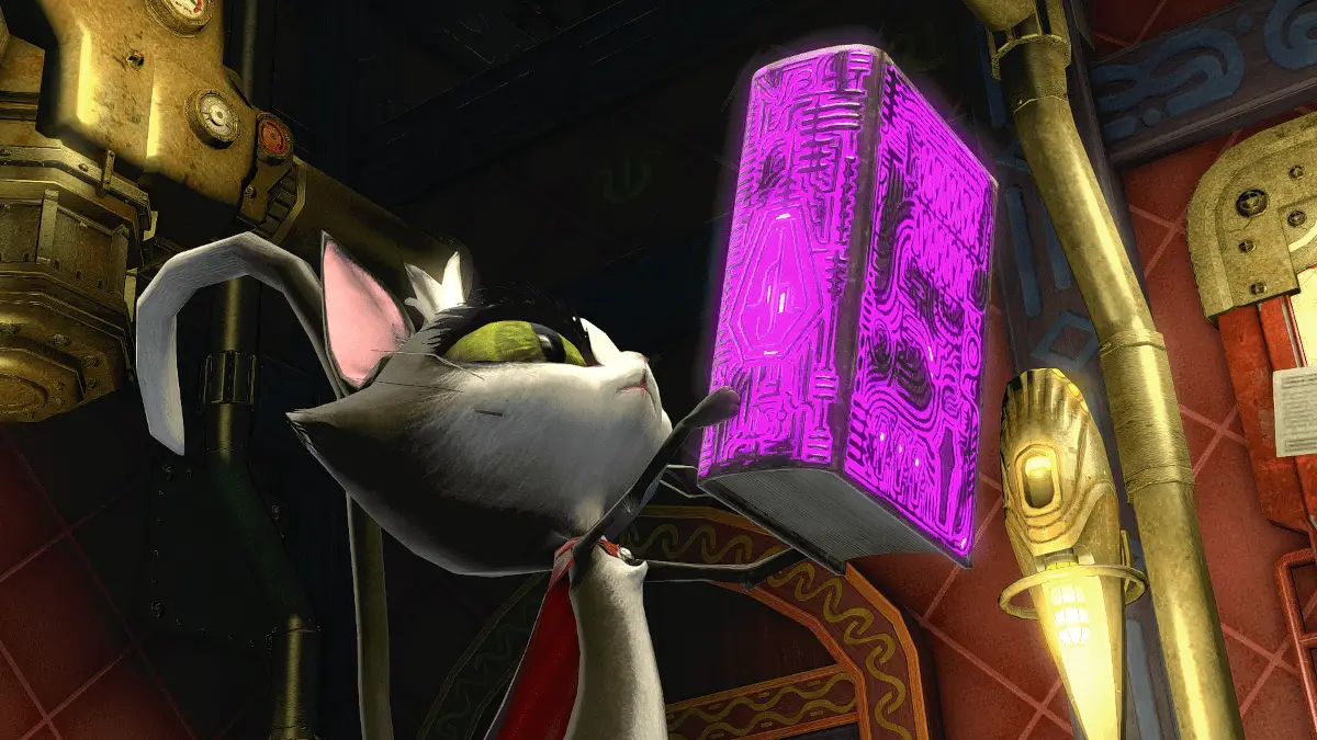 Cait Sith durante la historia de la incursión de Shadow of Mhach Alliance en Final Fantasy XIV