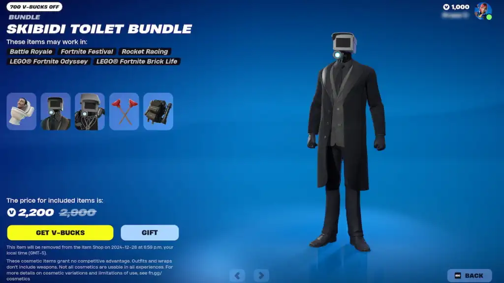 Pack Toilettes Fortnite Skibidi