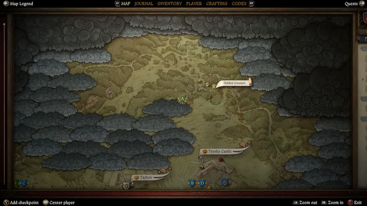 Emplacement du trésor caché dans KCD2
