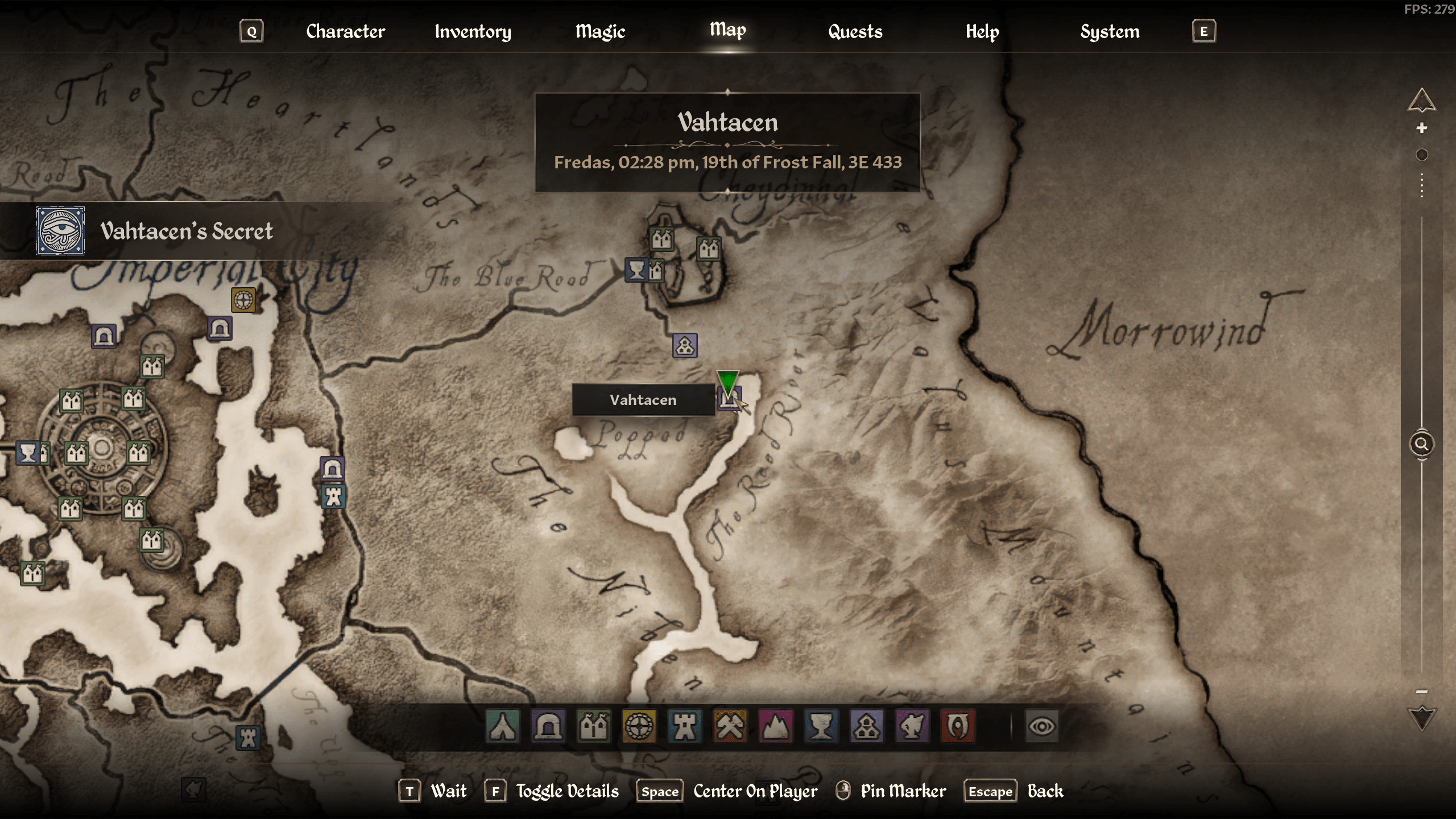 L'emplacement du secret de Vahtacen sur la carte