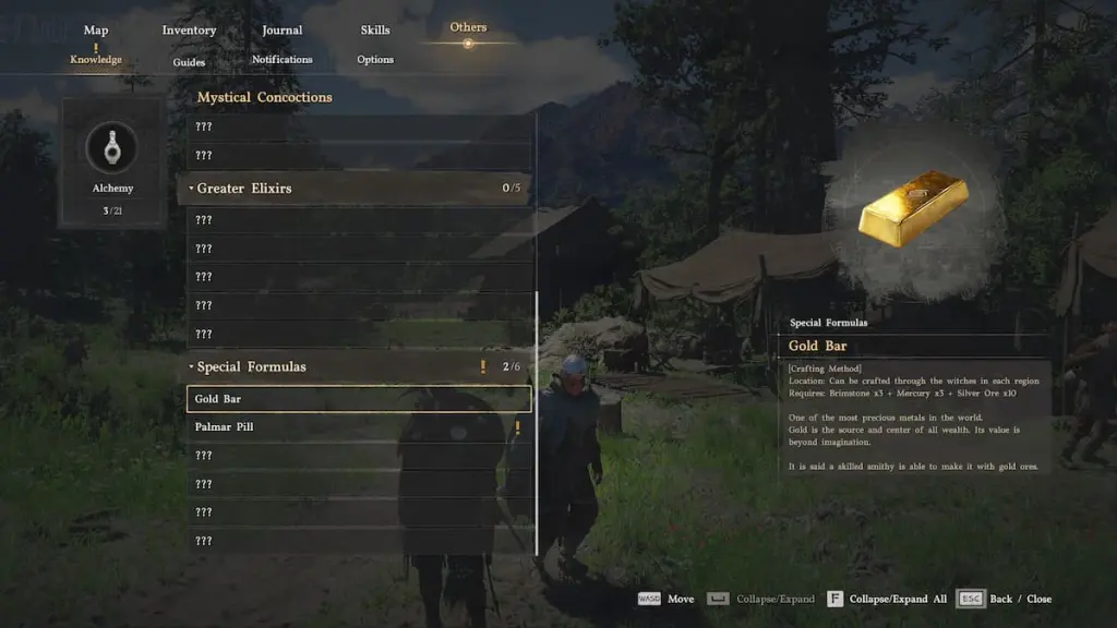 Description du lingot d'or et manuel de fabrication dans Crimson Desert. 